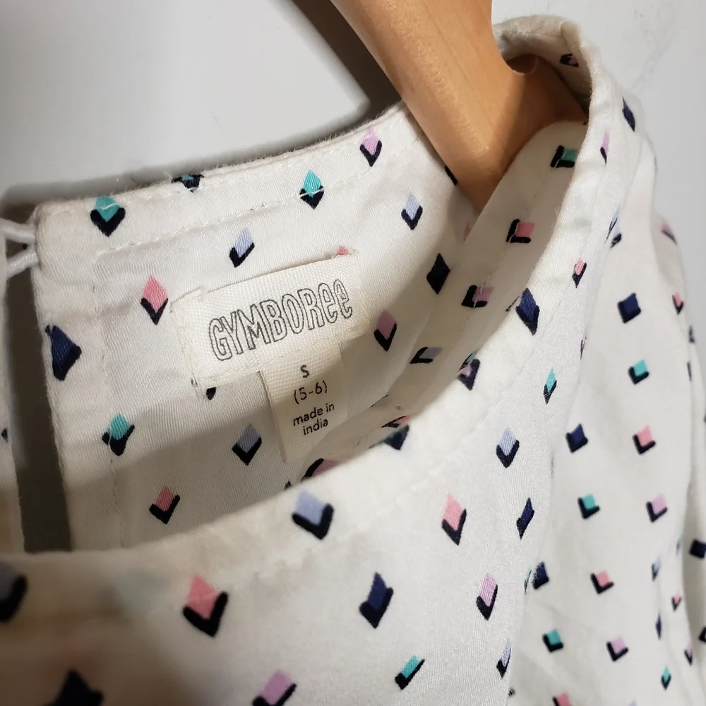 Gymboree Small 5-6 Girls Diamond Patterned Drop Shoulder Bell Sleeve Top